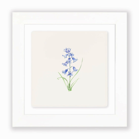 Load image into Gallery viewer, Hand Finished Ceramic Framed Tile Print - Bluebell Design - Home Decor - Gifts for Her
