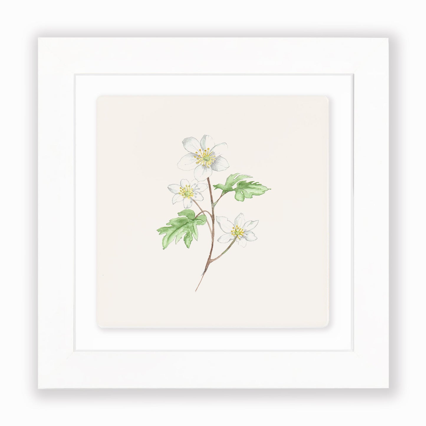 Hand Finished Ceramic Framed Tile Print - Anenome Design - Home Decor - Gifts for Her