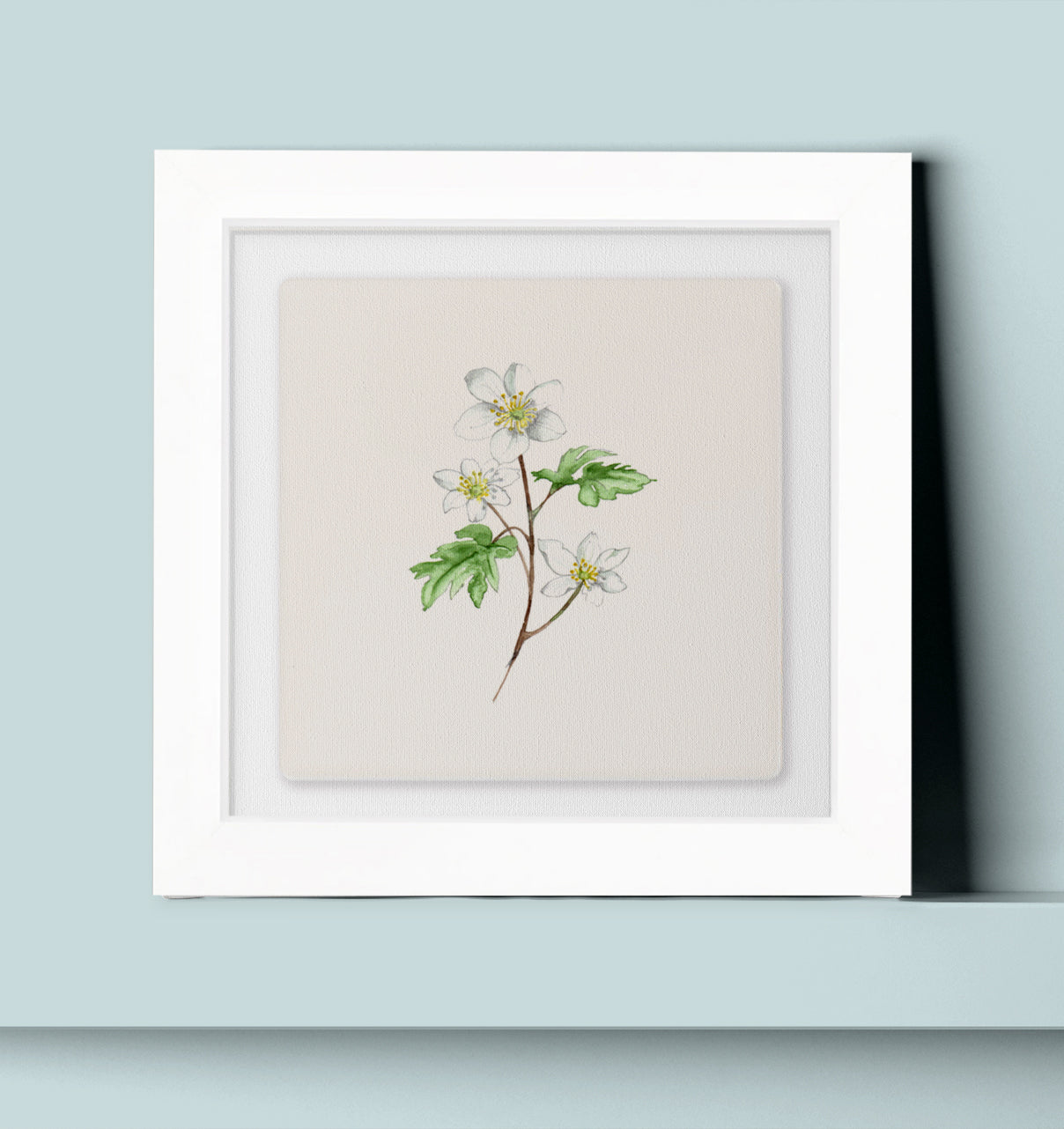 Hand Finished Ceramic Framed Tile Print - Anenome Design - Home Decor - Gifts for Her