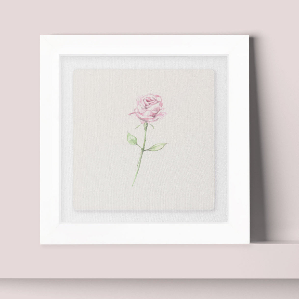 Hand Finished Ceramic Framed Tile Print - Rose Design - Home Decor - Gifts for Her