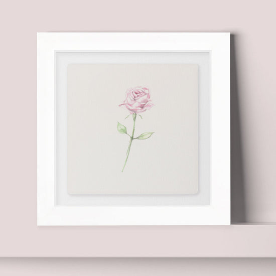 Hand Finished Ceramic Framed Tile Print - Rose Design - Home Decor - Gifts for Her