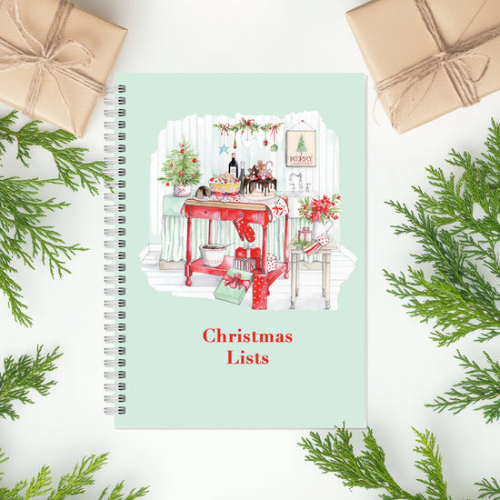 Christmas Baking Wire Bound Notebook - Festive Holiday Design