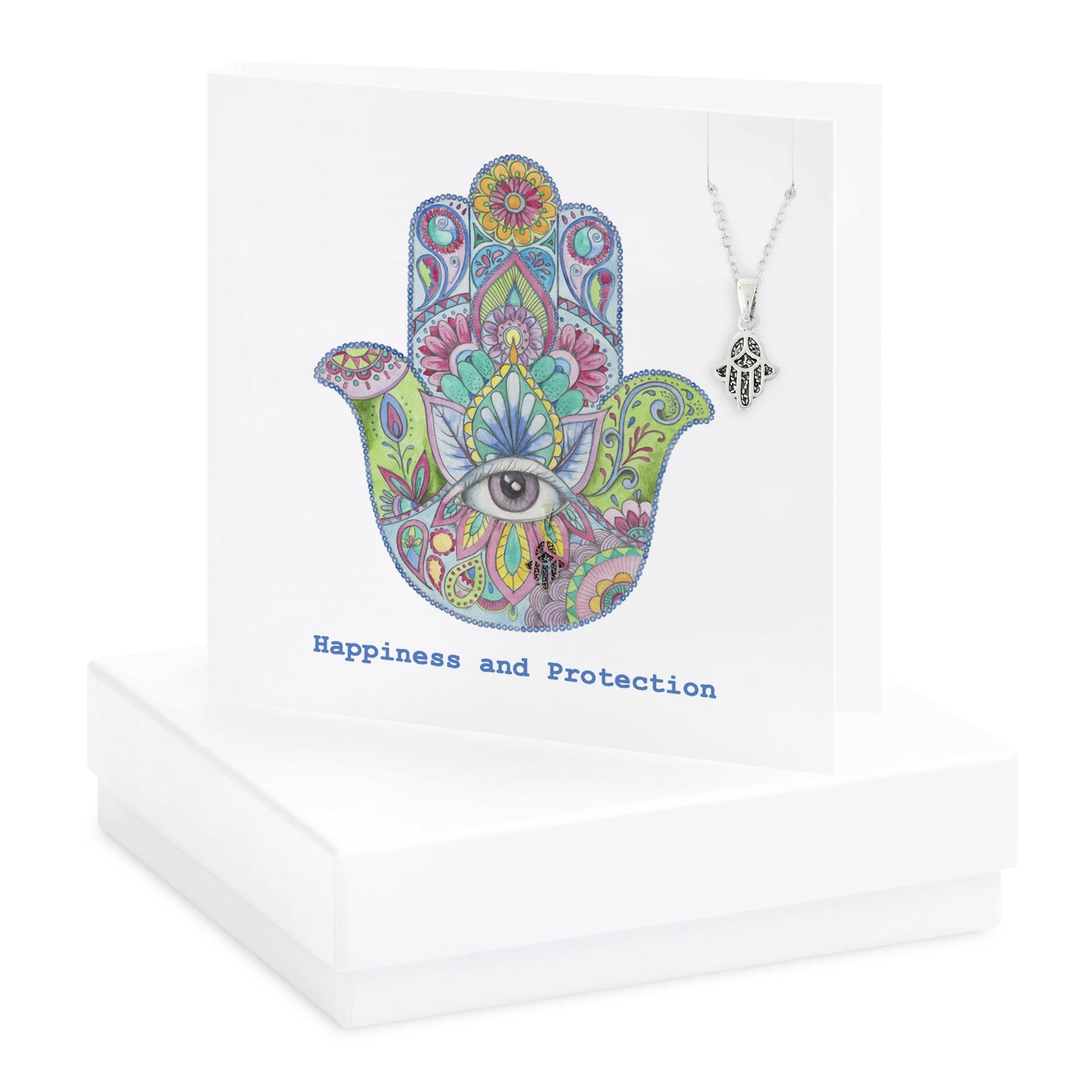 Boxed Hamsa Necklace Card Necklaces Crumble and Core   