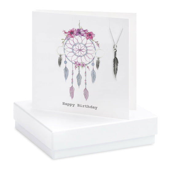 Boxed Dreamcatcher Birthday Necklace and Earring Card Jewelry Sets Crumble and Core   