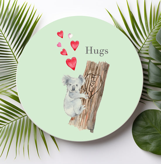 Koala Hugs Ceramic Coaster - Cute Animal Drink Coaster for Home Decor - Gift for Him and Her