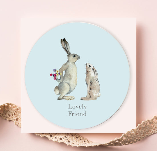 Ceramic Coaster - Hares Lovely Friend