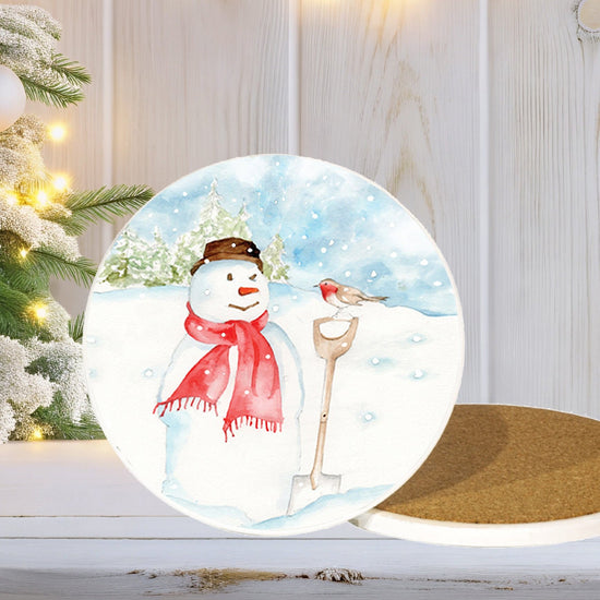 Ceramic Coaster - Christmas Snowman