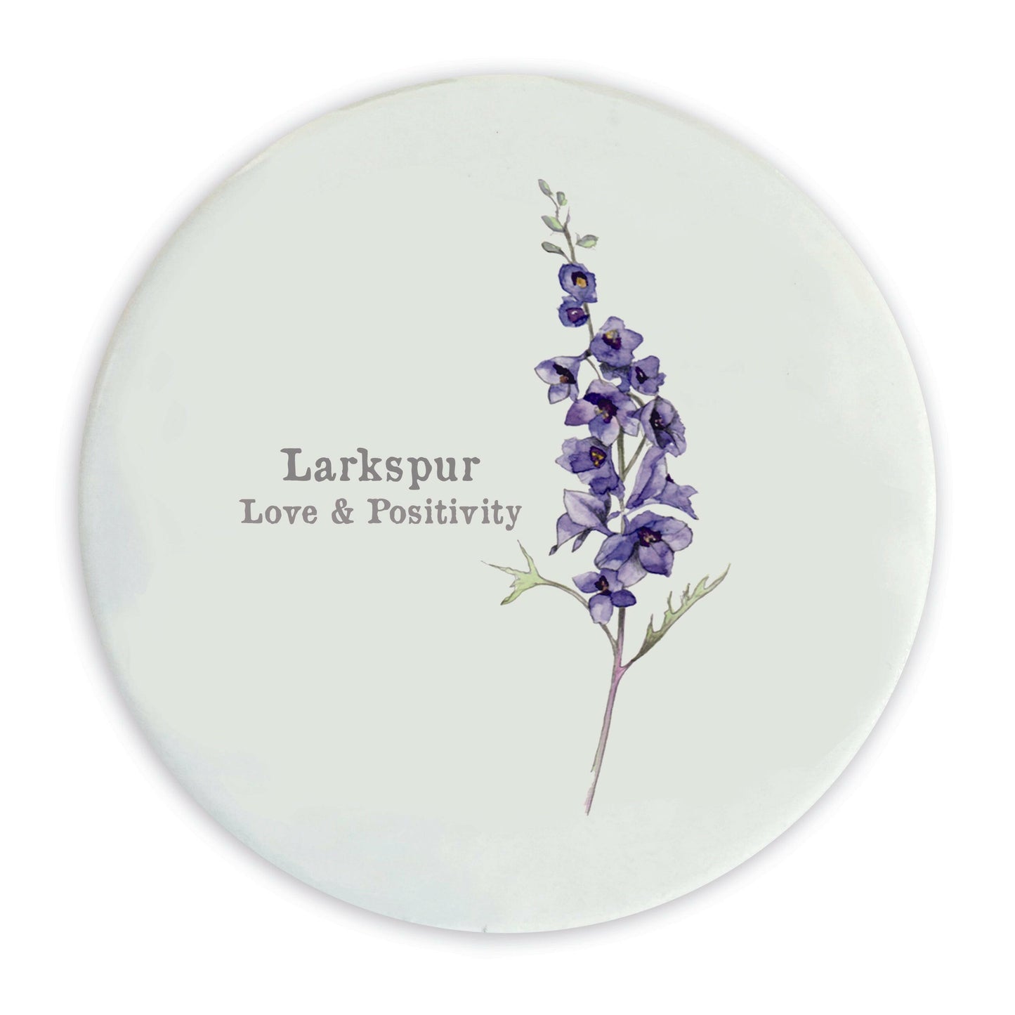 Ceramic Coaster - Flowers Larkspur Coasters Crumble and Core   