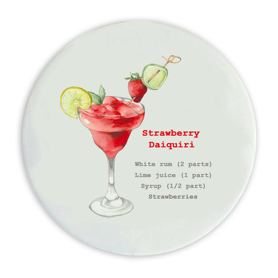 Ceramic Coaster - Cocktail Recipes Strawberry Daiquiri Coasters Crumble and Core   