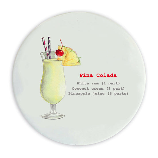 Ceramic Coaster - Cocktail Recipes Pina Colada Coasters Crumble and Core   