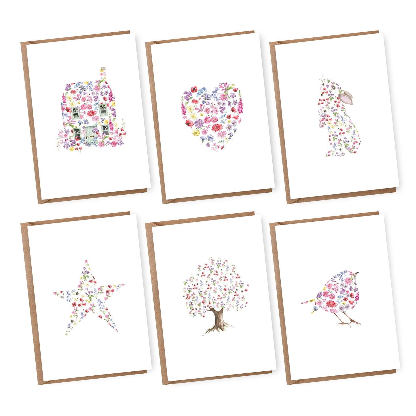 Boxed 'Floral Cut Out' pack of assorted A6 cards