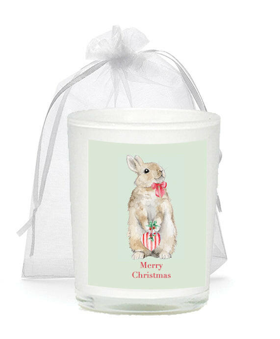 Christmas Bunny Candle & Organza Bag Candles Crumble and Core   