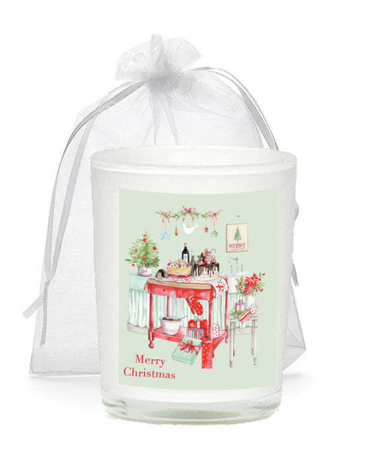 Christmas Kitchen Candle & Organza Bag Candles Crumble and Core   