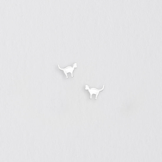 Cat Silver Earring Stud Earrings Crumble and Core   