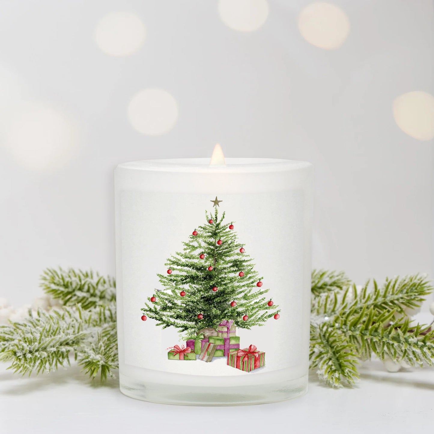 Christmas Tree Candle  Festive Card - Perfect Holiday Gift