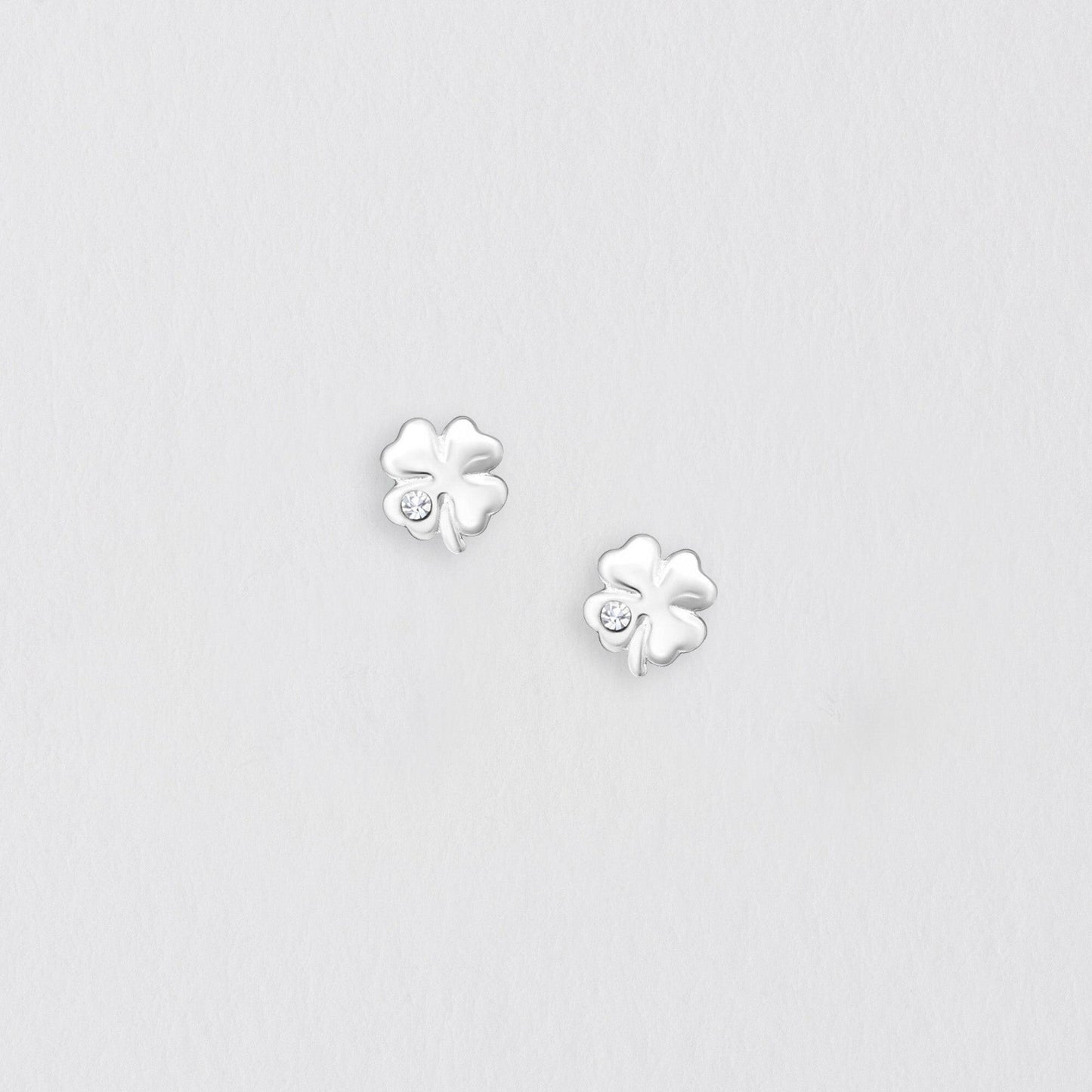 Clover And Crystal Silver Earring Stud Earrings Crumble and Core   