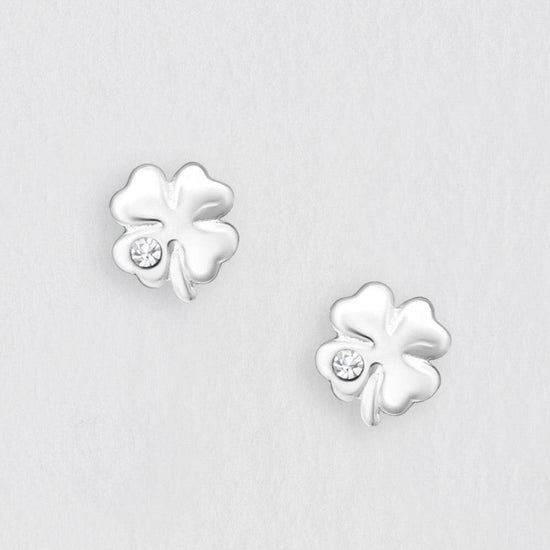 Silver Earring Stud – Hypoallergenic Clover Stud Earrings | Good Luck Charm Gift - Crumble and Core