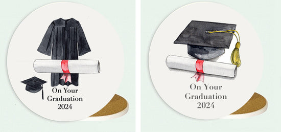 Ceramic Coaster - Graduation Mortar Board Coasters Crumble and Core   