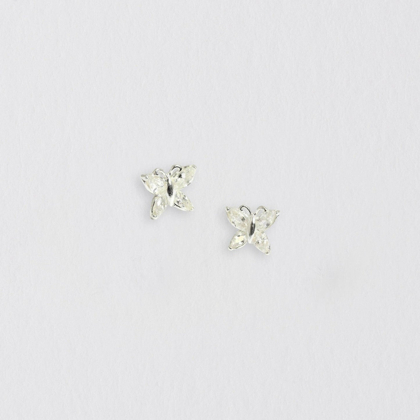 Butterfly Crystal Silver Earring Stud Earrings Crumble and Core   