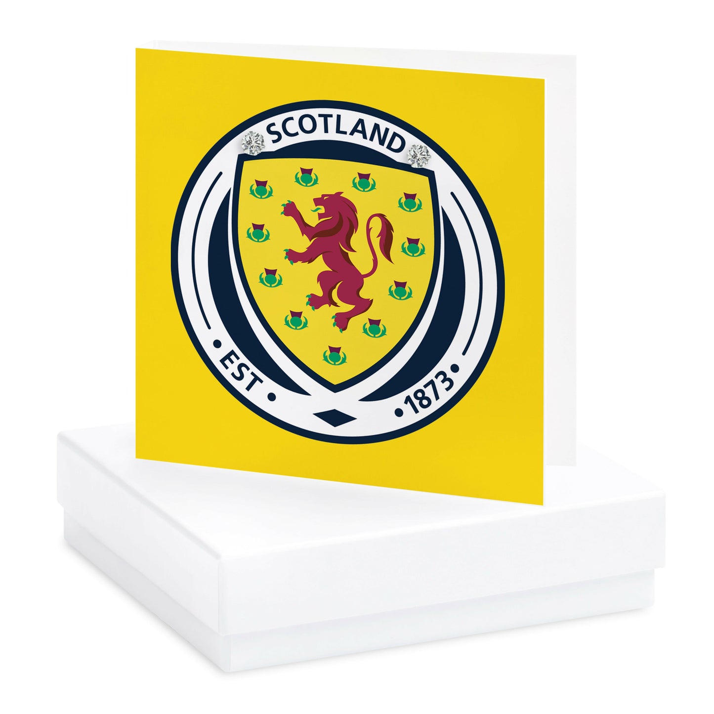 Scotland Football Crest Boxed Sterling Silver Earring Card Earrings Crumble and Core   