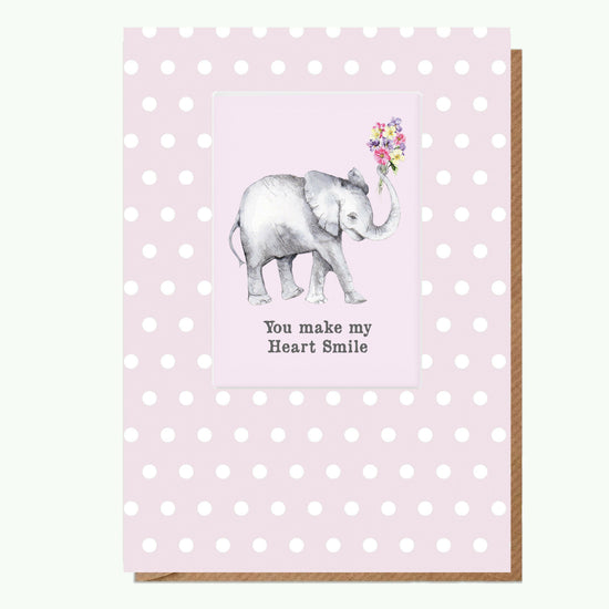 A6 Greeting Card & Magnet - Elephant Greeting & Note Cards Crumble and Core   