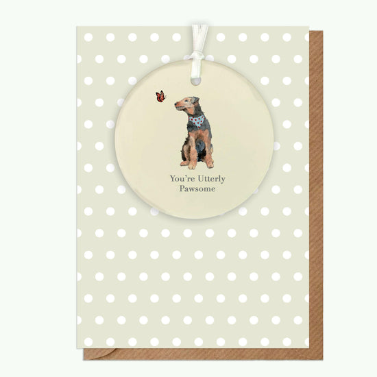 A6 Greeting Card with Ceramic Keepsake - Dog You're Pawsome Greeting & Note Cards Crumble and Core   