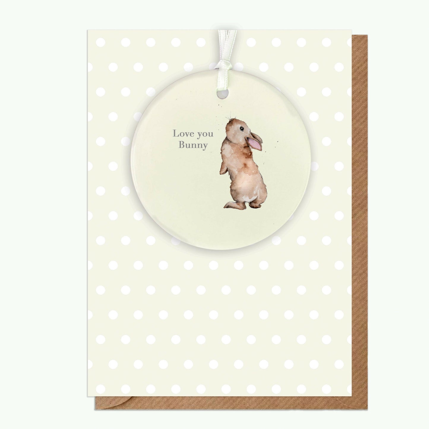 A6 Greeting Card with Ceramic Keepsake - Bunny Love You Greeting & Note Cards Crumble and Core   