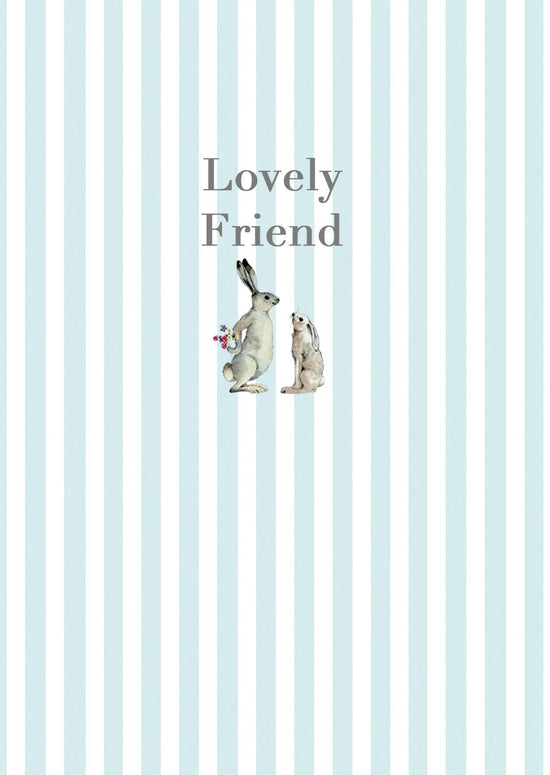 A6 Greeting Card with Ceramic Keepsake - Hare Lovely Friend Greeting & Note Cards Crumble and Core   