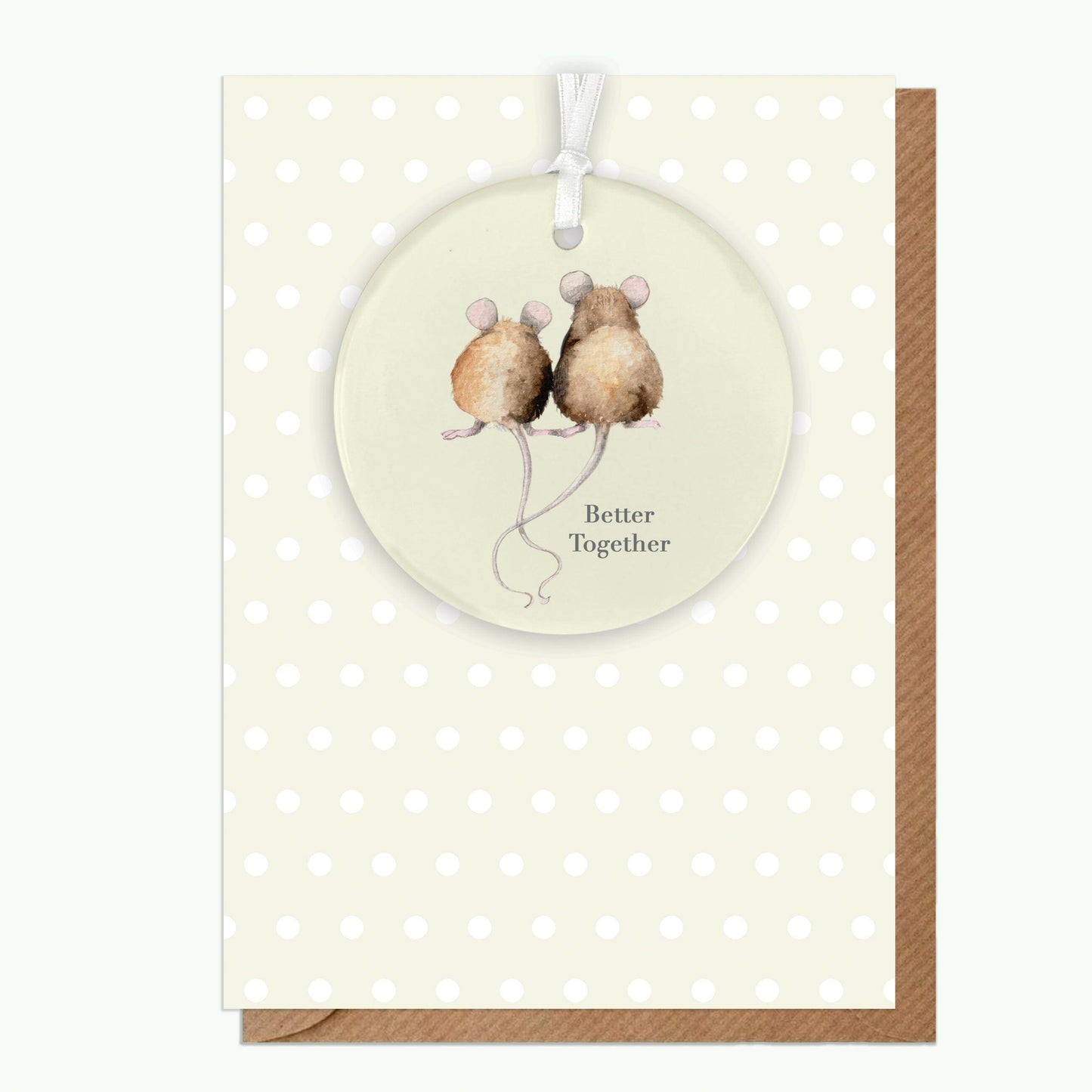 A6 Greeting Card with Ceramic Keepsake - Mice Better Together Greeting & Note Cards Crumble and Core   