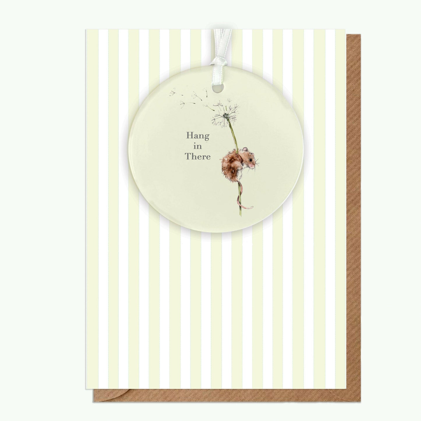 A6 Greeting Card with Ceramic Keepsake - Mouse Hang In There Greeting & Note Cards Crumble and Core   