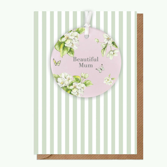 A6 Greeting Card with Ceramic Keepsake - Blossom Pink Beautiful Mum Greeting & Note Cards Crumble and Core   