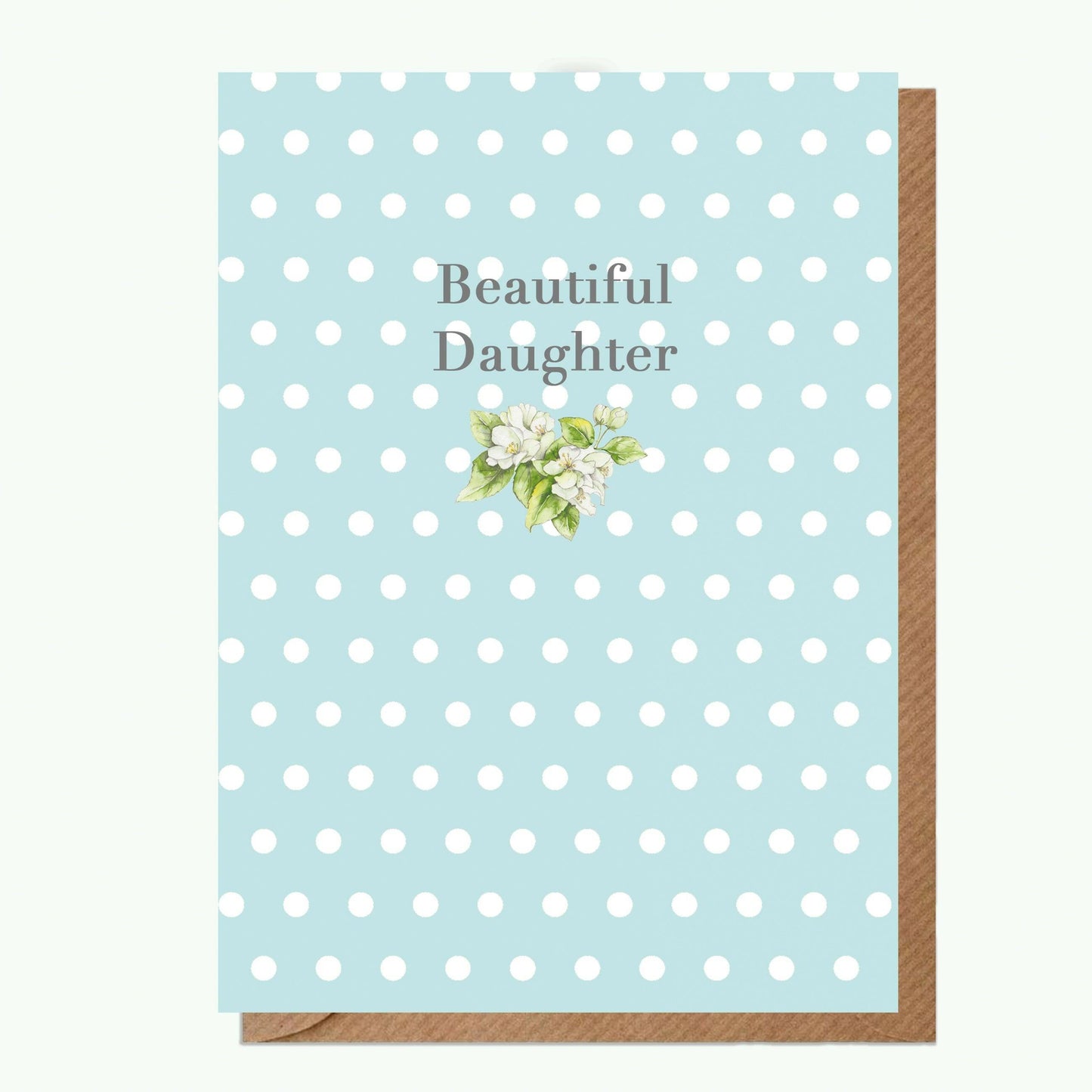 Ceramic Keepsake Hanging Decoration  - A6 Greeting Card with Ceramic Keepsake - Blossom Cream Daughter