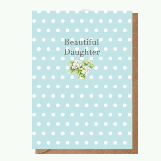 Load image into Gallery viewer, Ceramic Keepsake Hanging Decoration  - A6 Greeting Card with Ceramic Keepsake - Blossom Cream Daughter
