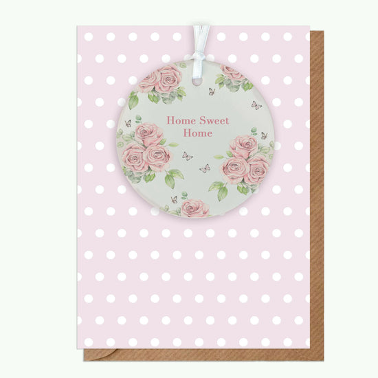 A6 Greeting Card with Ceramic Keepsake - Rose Home Sweet Home Greeting & Note Cards Crumble and Core   