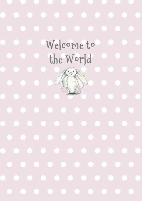 A6 Greeting Card with Ceramic Keepsake - Baby Girl Bunny Greeting & Note Cards Crumble and Core   