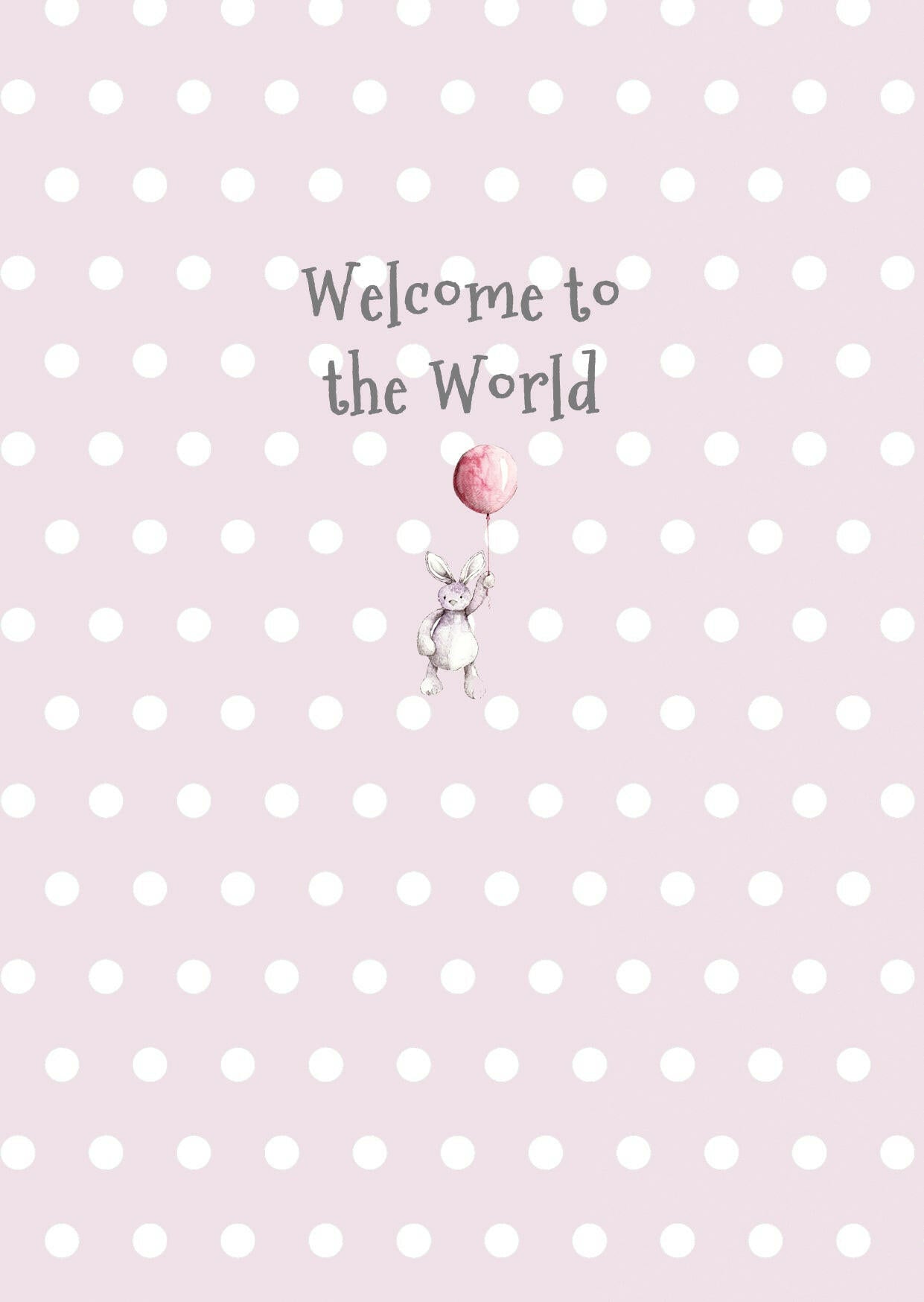 A6 Greeting Card with Ceramic Keepsake - Baby Girl Teddy and Balloon Greeting & Note Cards Crumble and Core   