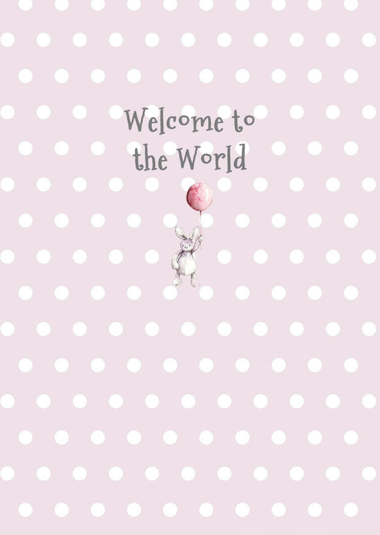 A6 Greeting Card with Ceramic Keepsake - Baby Girl Teddy and Balloon Greeting & Note Cards Crumble and Core   