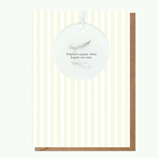 A6 Greeting Card with Ceramic Keepsake - Feathers Appear Greeting & Note Cards Crumble and Core   