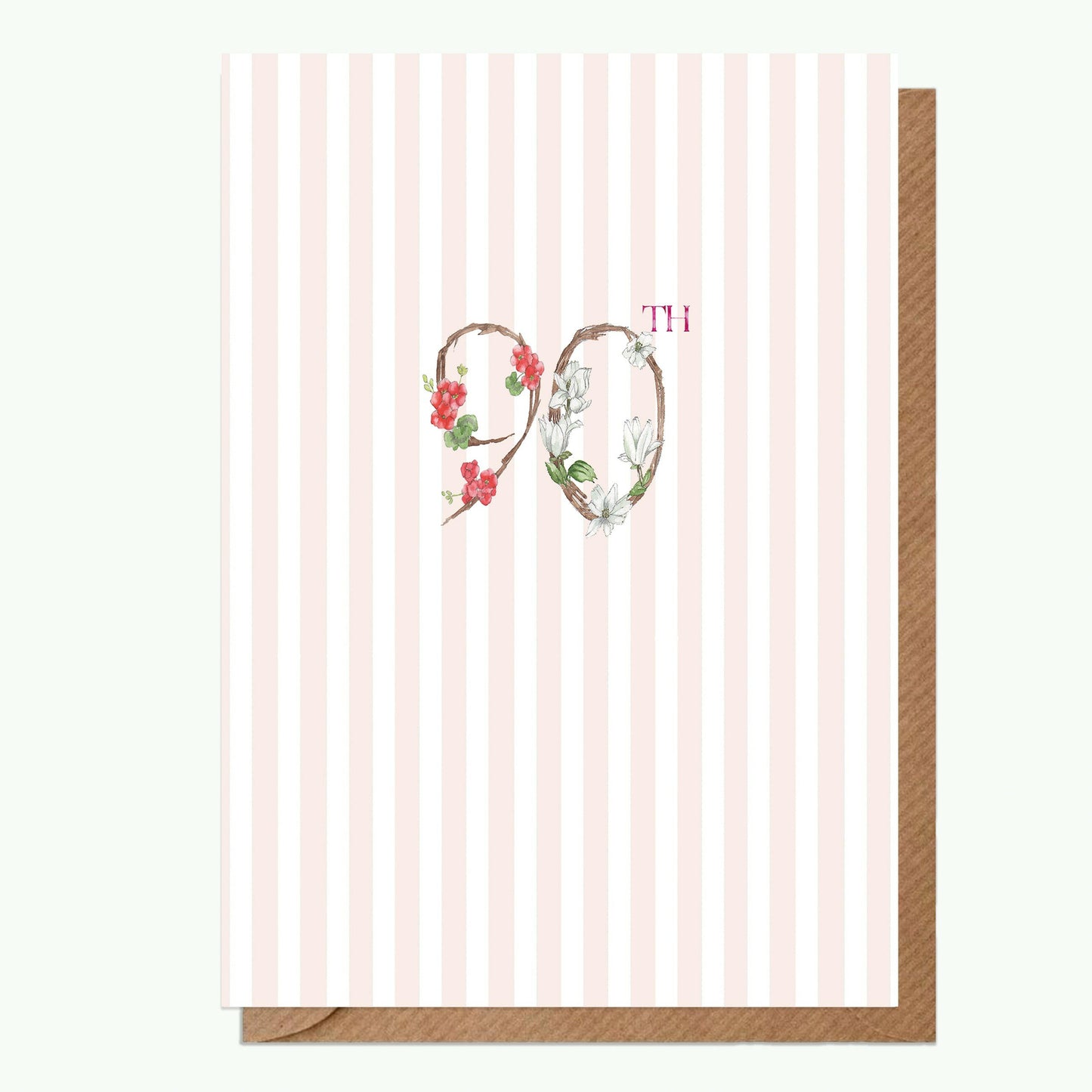 A6 Greeting Card with Ceramic Keepsake - 90th Greeting & Note Cards Crumble and Core   