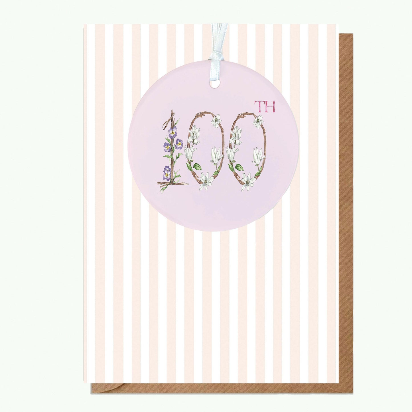 A6 Greeting Card with Ceramic Keepsake - 100th Greeting & Note Cards Crumble and Core   