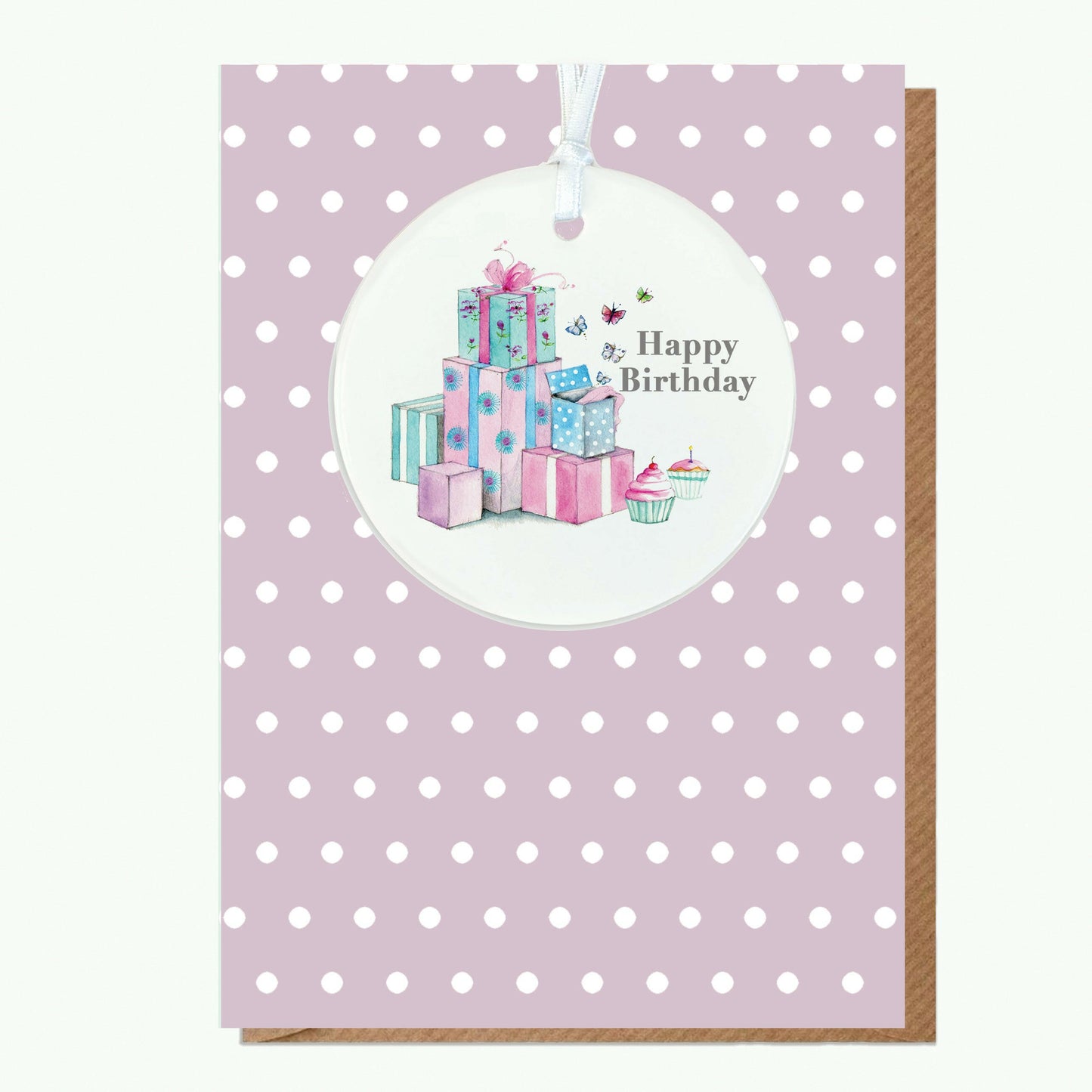 A6 Greeting Card with Ceramic Keepsake - Pretty Presents Happy Birthday Greeting & Note Cards Crumble and Core   