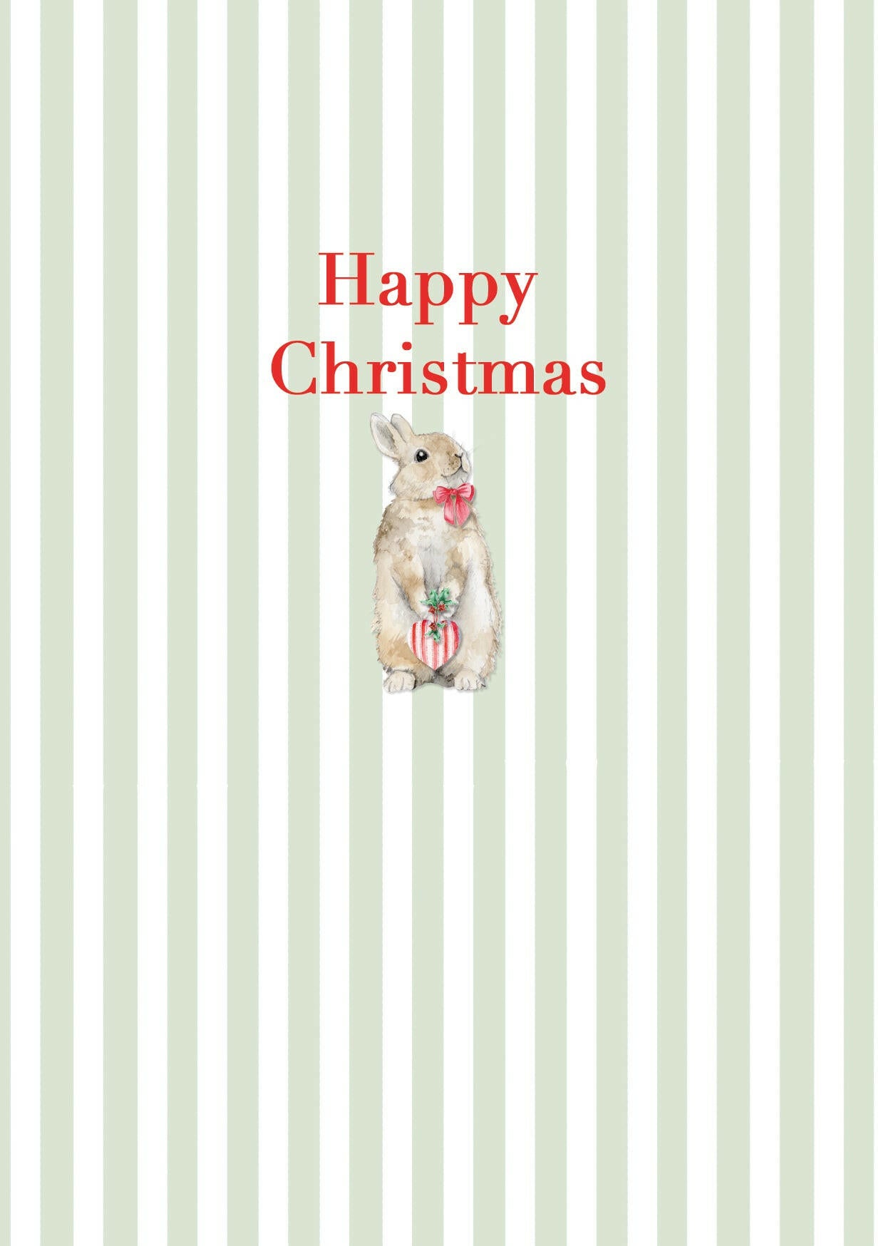 A6 Greeting Card with Ceramic Keepsake -Christmas Bunny Greeting & Note Cards Crumble and Core   