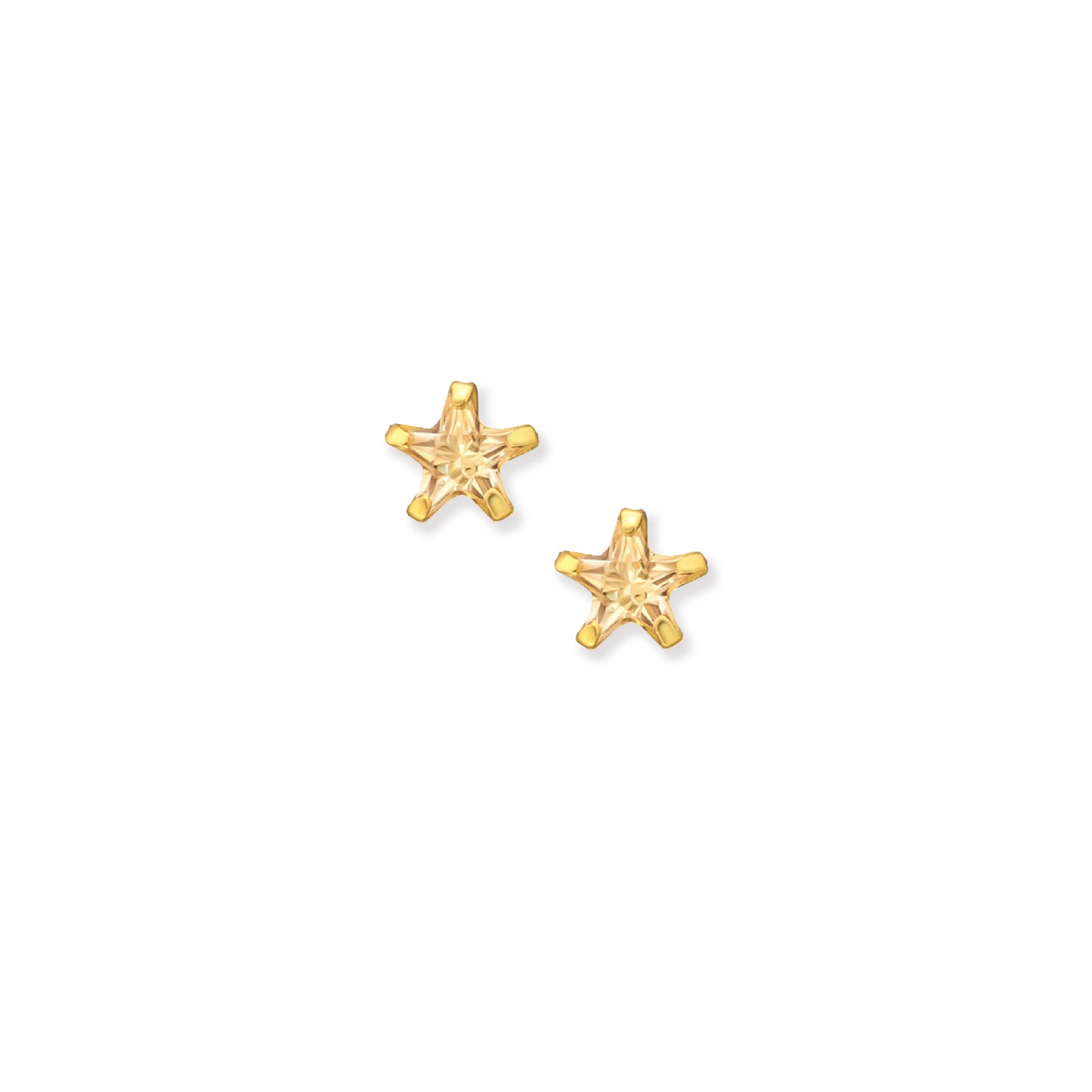 Gold Champagne CZ Star Ear Stud - Elegant Jewellery for Any Occasion