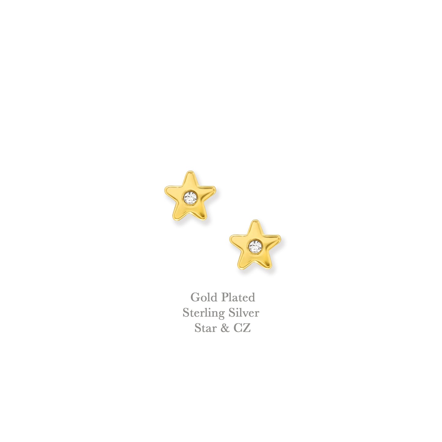 Gold Plated Star & CZ Stud Earrings on Crumble Babe Thank You-Boxed Gift