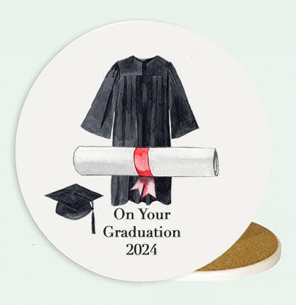 Ceramic Coaster - Graduation Gown Coasters Crumble and Core   