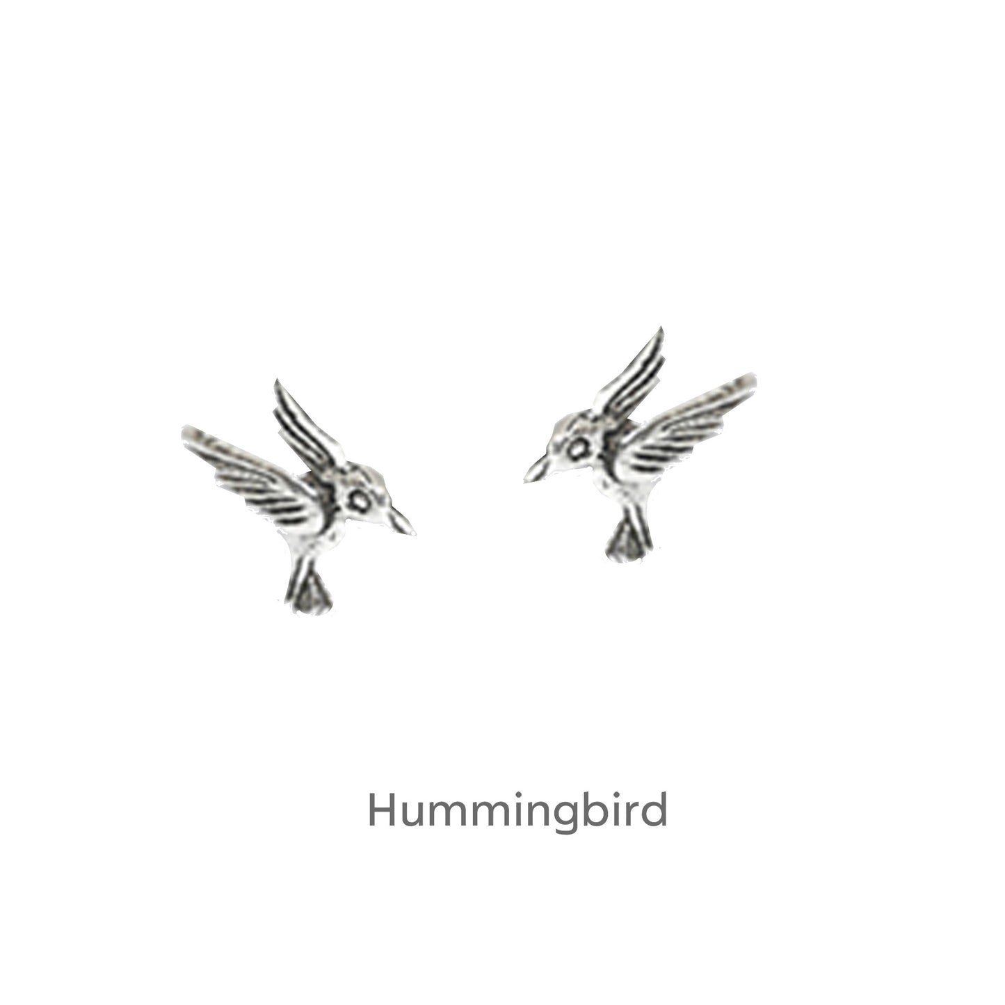 Mothers Day Card and Sterling Silver Stud Earrings - Hummingbird Design in Gift Box