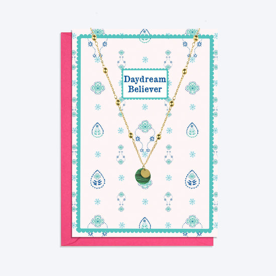 Gold Pendant Necklace and Daydream Believer Card Gift Set