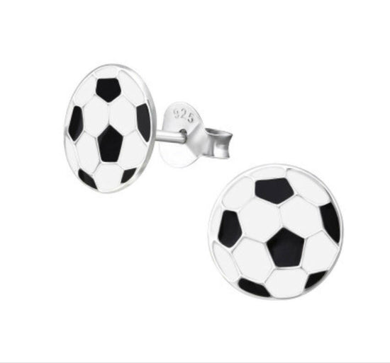 Football Silver Ear Stud Earrings Crumble and Core   