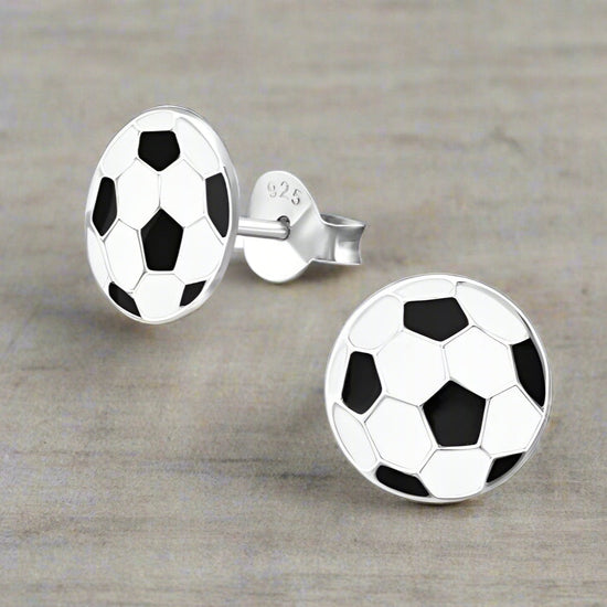 Football Silver Ear Stud Earrings Crumble and Core   