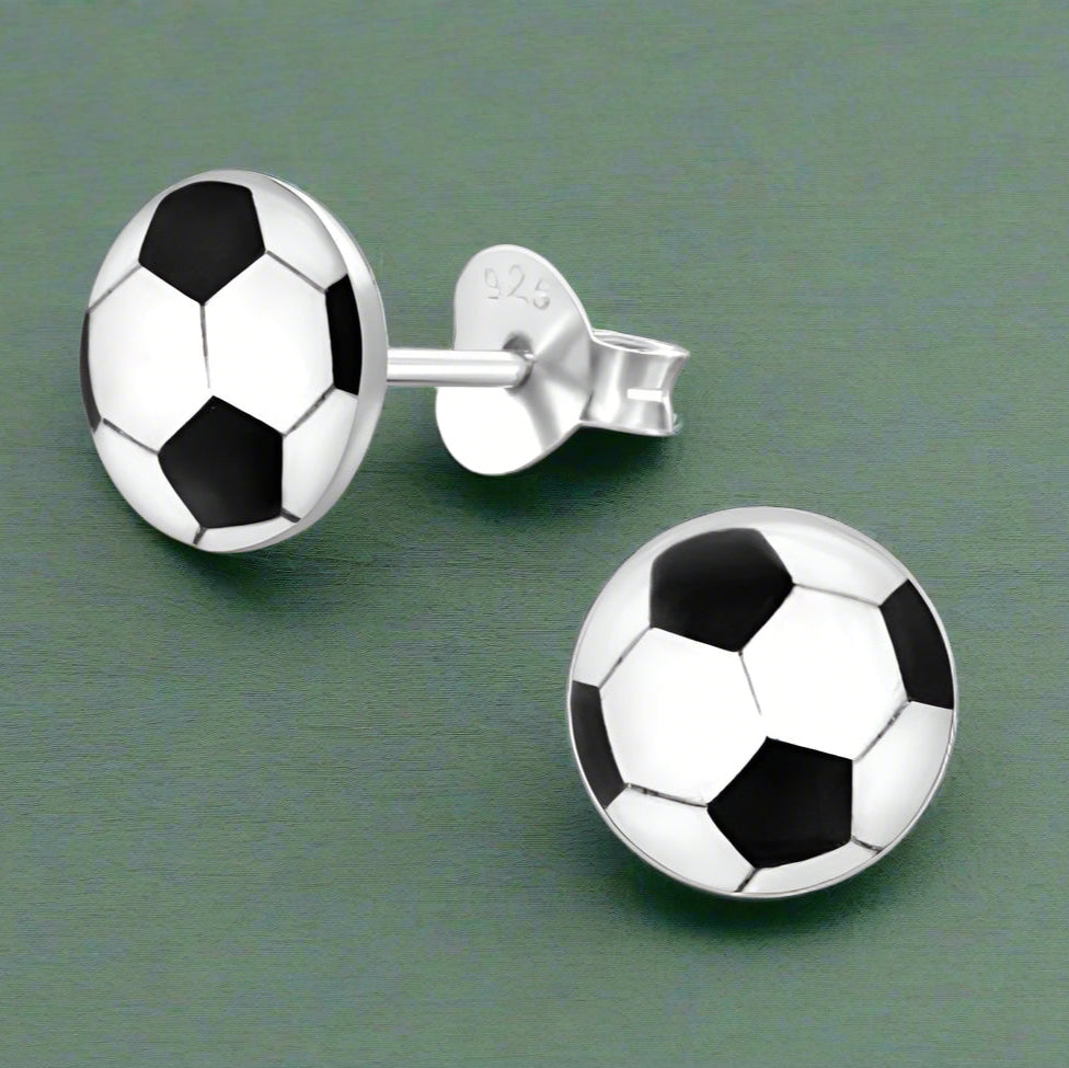 Football Silver Ear Stud All Products Crumble and Core   
